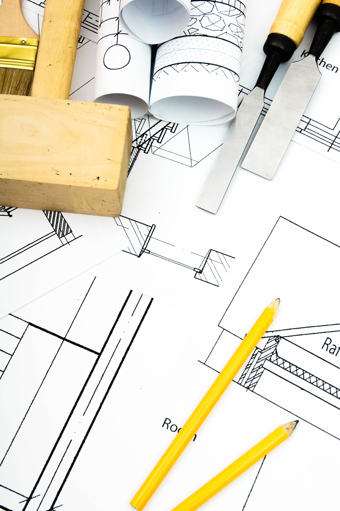 Joiner's works. Drawings for building and working tools.